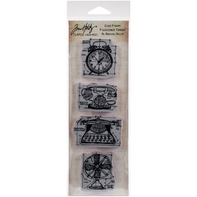 Stampers Anonymous Tim Holtz Mini Blueprints Strip Cling Stamps 3''X10''-Vintage