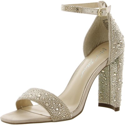 

Женские вечерние сандалии Rina Gold 8 Medium (B,M) BHFO 8612, синие от Betsey Johnson, Light gold