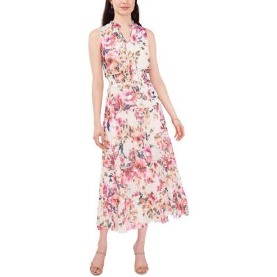 

MSK Женское белое шифоновое свадебное платье макси без рукавов  BHFO 8399, White/pink/peach