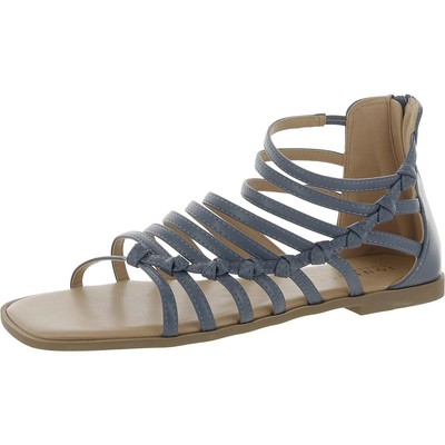 Journee Collection Womens Blue Gladiator Sandals 10 Medium (B,M) BHFO 4980