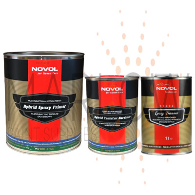 NOVOL FOR CLASSIC CAR HYBRID EPOXY PRIMER WITH HYBRID ISOLATOR HARDENER + THI...