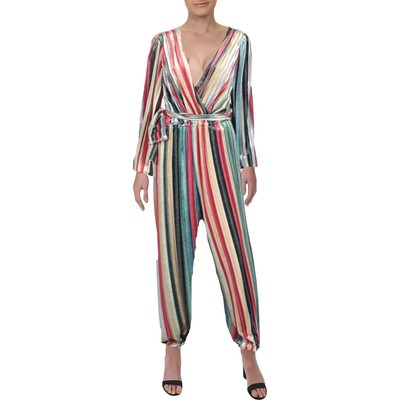 

Женский зеленый бархатный комбинезон в полоску ML Monique Lhuillier  BHFO 8371, Ivy multi
