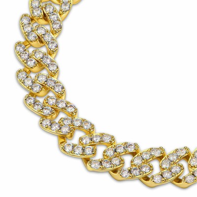DJADEE LADIES BRACELET 9 MM ZIRCONIA WHITE 999ER GOLD PLATED WATERTIGHT B3374D