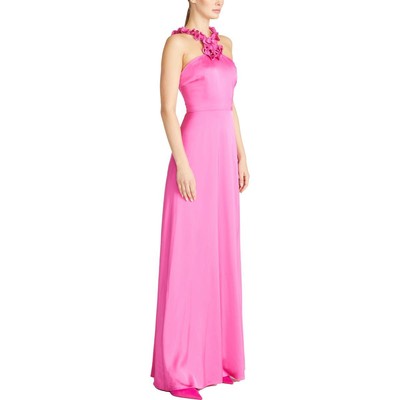 Pre-owned Amur Womens Full Length Halter Embellished Evening Dress Bhfo 2773 In Rosey