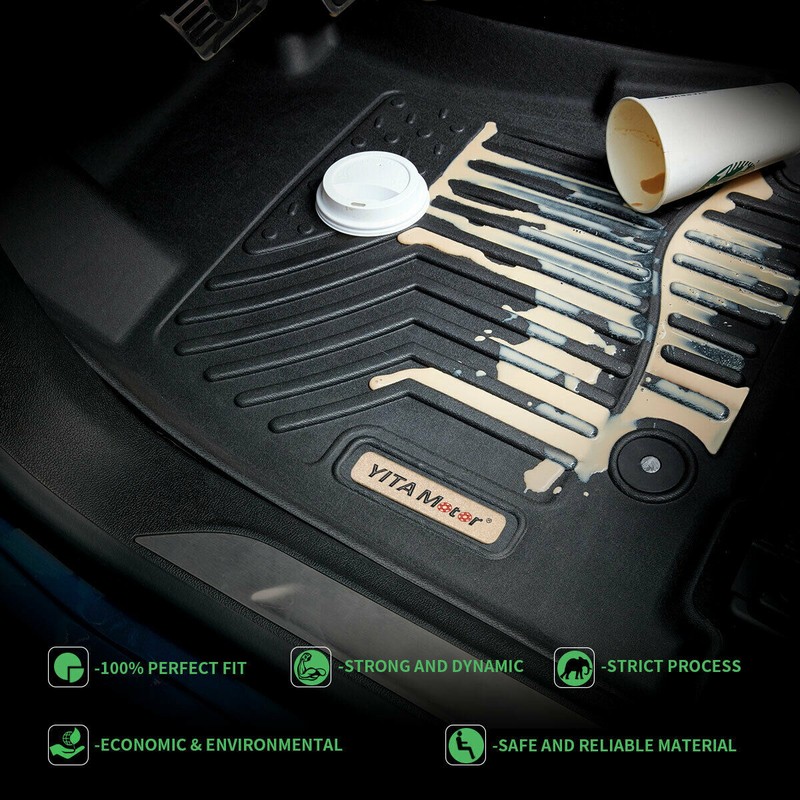 3D Floor Mats Liners for 2013-2018 Dodge Ram 1500 2500 3500 Crew Cab All Weather