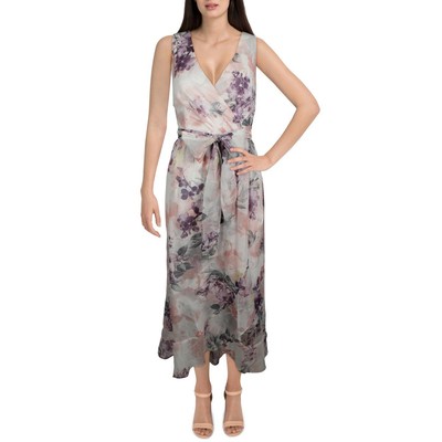 

Женское шифоновое свадебное платье макси с запахом SLNY BHFO 1906, Ivory multi