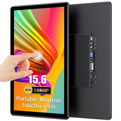 15.6'' Touchscreen Portable Monitor 1080P DVI VGA 16:9 w/VESA For Raspberry Pi 3+