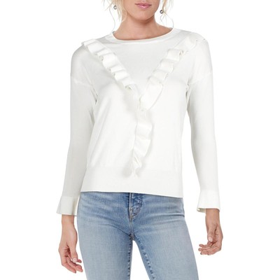 

Женская рубашка-свитер с рюшами и круглым вырезом N by Nancy BHFO 6794, Белый