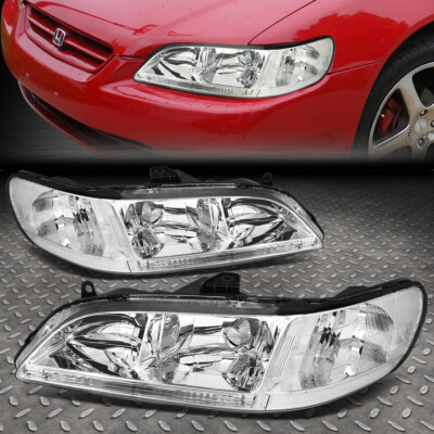 ДЛЯ 98-02 HONDA ACCORD ХРОМИРОВАННЫЙ КОРПУС ПРОЗРАЧНЫЙ УГЛОВОЙ ФАР ЗАМЕНА ЛАМП