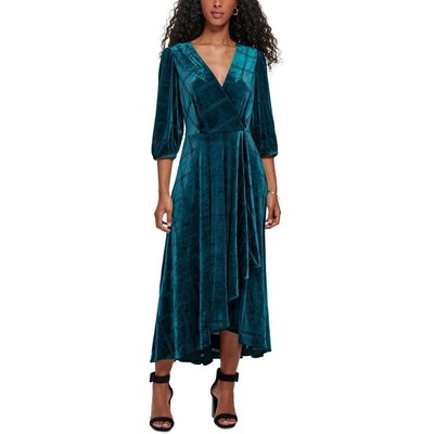 Женское зеленое бархатное платье для коктейлей и вечеринок Calvin Klein Petites 6P BHFO 1886