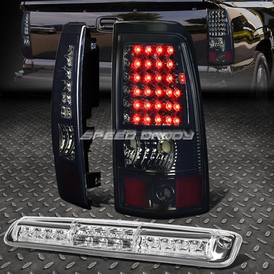 КОМПЛЕКТ ЗАДНИХ СВЕТОДИОДНЫХ ФОНАРЕЙ BLACK SMOKE LED + ХРОМИРОВАННЫЙ 3-Й СТОП-СИГНАЛ И ГРУЗОВОЙ ФОНАРЬ ДЛЯ 03-07 SILVERADO/SIERRA
