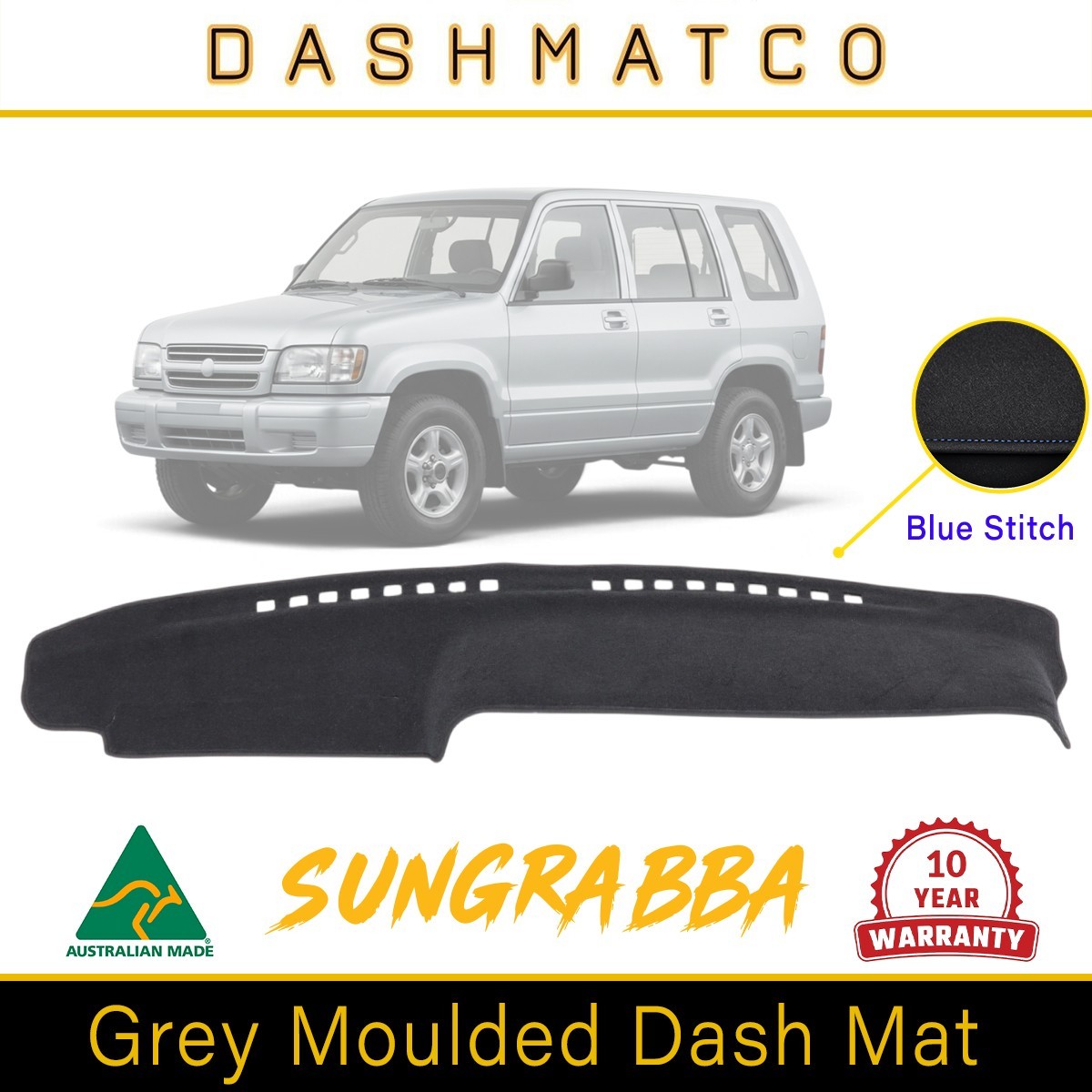 Grey Dashmat Blue Stitch Fits Holden Jackaroo 1995 - 1998