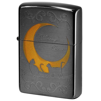 Zippo Lighter Moonlight Lovers Cat Crescent Silhouette Cats A 1201S616