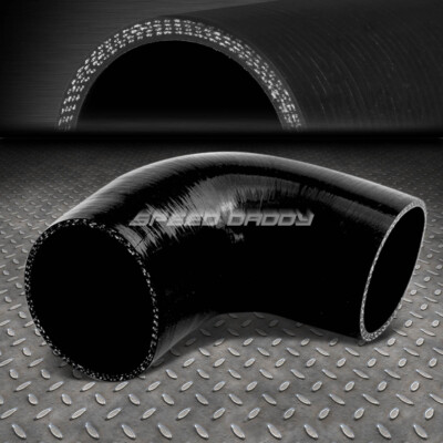 4-СЛОЙНЫЙ ТРУБОПРОВОД ВПУСКА/ПРОМЕЖУТОЧНОГО ОХЛАДИТЕЛЯ 2-2,25 ПОД УГЛОМ 90 ГРАДУСОВ, ЧЕРНЫЙ СИЛИКОНОВЫЙ ШЛАНГ-РЕДУКТОР