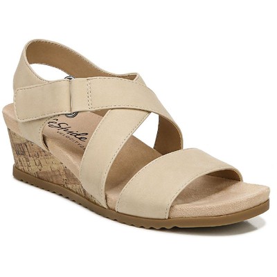 LifeStride Womens Sincere Ivory Heel Sandals  Wedges 9 Medium (B,M) BHFO 3210