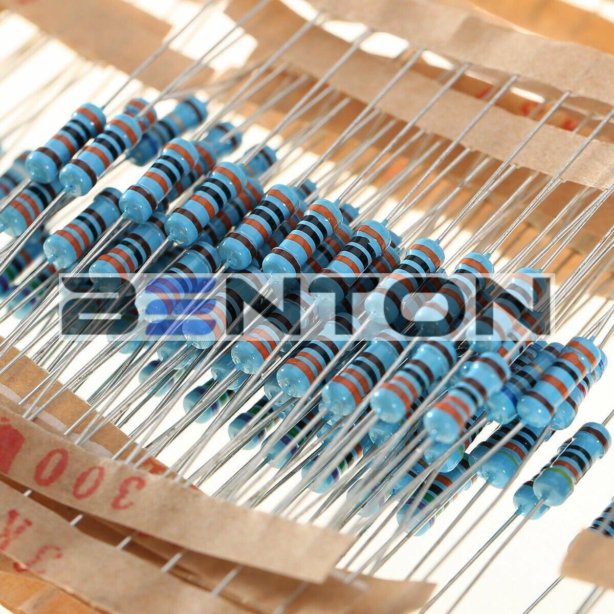 1000pcs 10x 100Value 1/2W 1% Metal Film Resistor Assortment Kit 1Ω ~ 10 mΩ