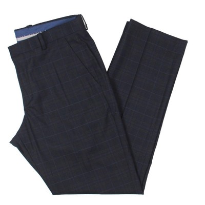 Мужские темно-синие классические брюки в клетку Perry Ellis Portfolio 32/30 BHFO 2083