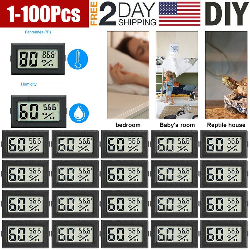 Digital LCD Hygrometer Humidity Meter Tester Reptile Temperature Thermometer US