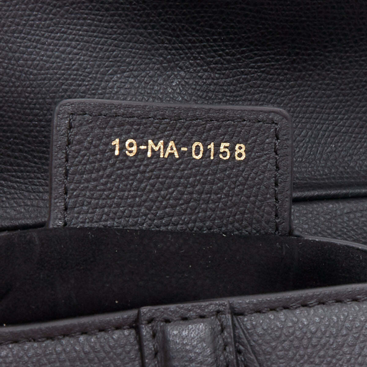 CHRISTIAN DIOR Saddle black textured leather gold CD