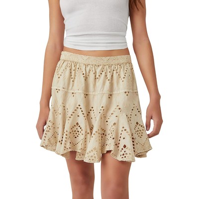 Free People Женское бежевое мини-платье с ушками для вечеринок Skort L BHFO 3744