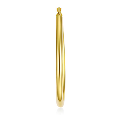 Pre-owned Wellingsale 14k Yellow Gold 3mm Classic Hoop Earrings (45mm Diameter)