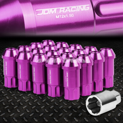 ОТКРЫТЫЙ АЛЮМИНИЕВЫЙ КОРПУС JDM ФИОЛЕТОВОГО ЦВЕТА, 20 ГАЕК С ВЫСТУПАМИ + КЛЮЧ ОТ ЗАМКА M12X1,5, ДИАМЕТР 25 ММ / ВЫСОТА 50 ММ