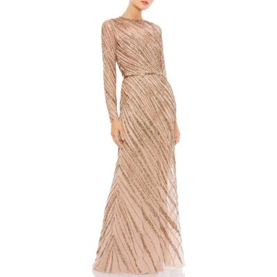 

Mac Duggal Женское розовое длинное вечернее платье с украшением  BHFO 1273, Mocha