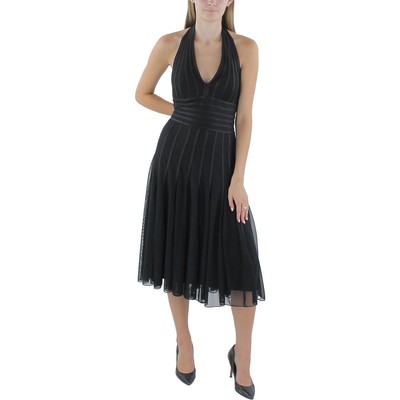 Женское черное миди-платье на бретелях для коктейлей и вечеринок JS Collections 10 BHFO 1839