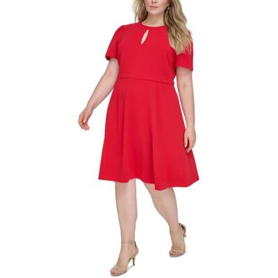 Женское трикотажное платье миди с короткими рукавами от Tommy Hilfiger Plus BHFO 2164