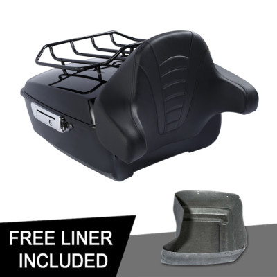 King Trunk Top Rack Wrap Around Backrest Fit For Harley Touring Road Glide 09-13