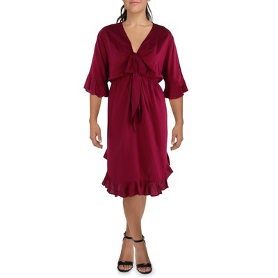 Женское миди-платье-сорочка Dani Marie Womens Arielle с фиолетовым галстуком спереди плюс 22 BHFO 3720