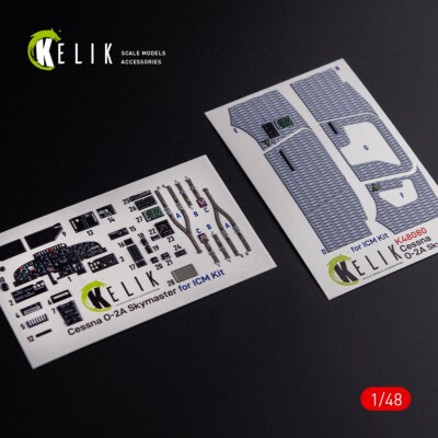 Kelik O-2A Skymaster interior 3D decals ''grey type'' for ICM kit 1/48 K48080
