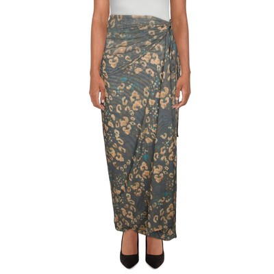 

Зеленая женская длинная юбка с запахом Free People  BHFO 6730, Dark combo