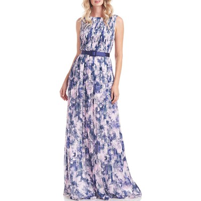 

Kay Unger New York Женское длинное летнее макси-платье Luisa с цветочным принтом BHFO 2254, Blue lavender