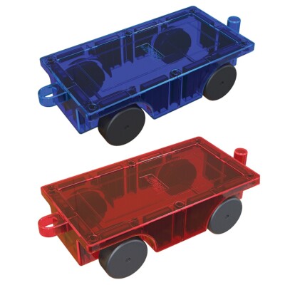PicassoTiles 2 Piece 3D Magnetic Car Truck Set for Magnet Building Blocks
