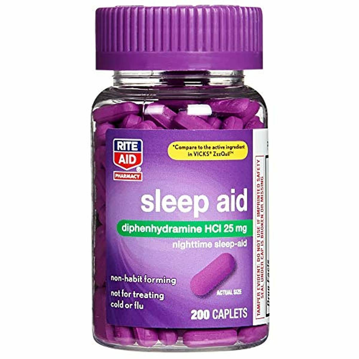 Rite Aid Sleep Aid Caplets, Diphenhydramine HCl 25mg
