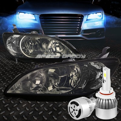 ЗАКОПЧЕННЫЙ КОРПУС ФАРЫ + ПРОЗРАЧНЫЙ УГОЛ + БЕЛЫЙ СВЕТОДИОД 9006 HID с ВЕНТИЛЯТОРОМ ДЛЯ 04-05 CIVIC