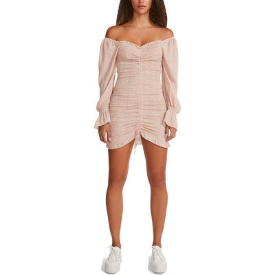 

Женское розовое облегающее мини-платье с открытыми плечами Steve Madden  BHFO 6583, Blush
