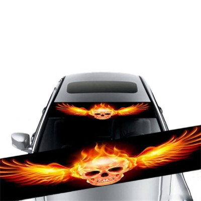 3D Skull Head Sunshade Stickers Decal Car Front Rear Windshield Window Sun Shade