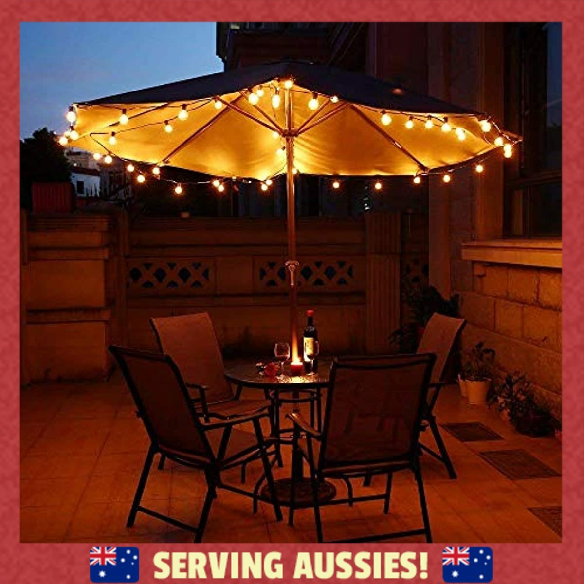 Outdoor String Bulb Lights with 25 Clear Globe Bulb(2 Replacement Bulbs