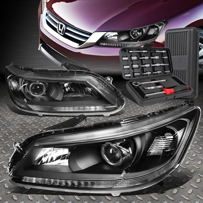 ДЛЯ 13-15 ACCORD СЕДАН ЧЕРНЫЙ КОРПУС ПРОЗРАЧНАЯ УГЛОВАЯ ФАРА ПРОЕКТОРА + НАБОР ИНСТРУМЕНТОВ