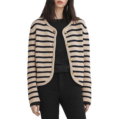 Rag & Bone Женский шерстяной кардиган в полоску Nancy бежевого цвета в полоску L BHFO 1705