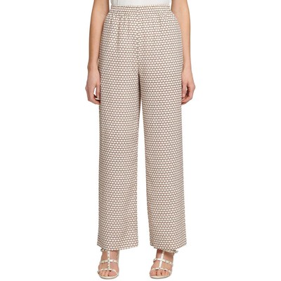 Женские рабочие широкие брюки DKNY с коричневым принтом в полоску XS BHFO 3097