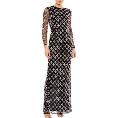 Mac Duggal Womens Black Embellished Formal Evening Dress Gown 12 BHFO 4755