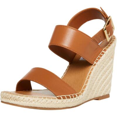 

Женские кожаные сандалии на танкетке Steve Madden Uri Espadrille, Cognac leather, Uri