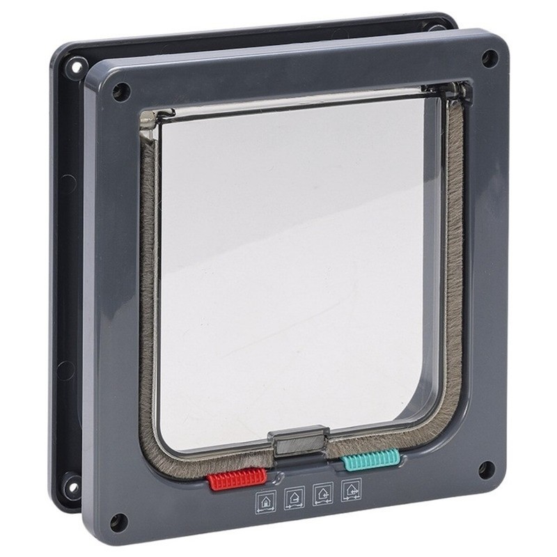 Beeztees ChatiÃ¨Re Muze Anthracite 4 Voies Pour Portes Pour Chats Errants