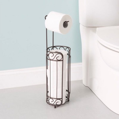 Home Basics Toilet Paper Holder Scroll Design Bathroom Dispenser Eco-Friendly