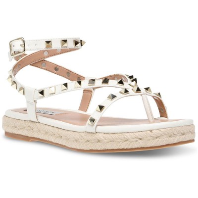 Белые босоножки на плоской подошве Steven New York Womens Summit 8 среднего размера (B,M) BHFO 3166