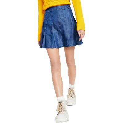 Женская синяя плиссированная мини-юбка из джинсовой ткани Tommy Jeans 4 BHFO 9112