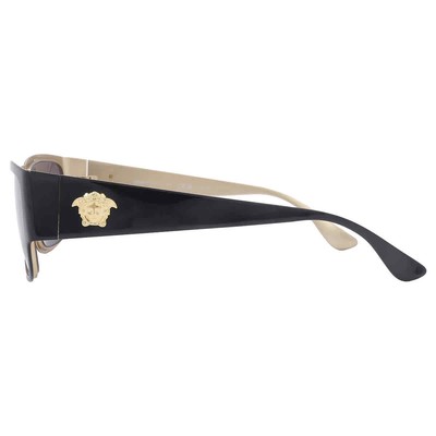 Pre-owned Versace Polarized Dark Grey Rectangular Men's Sunglasses Ve2262 143381 56 In Gray